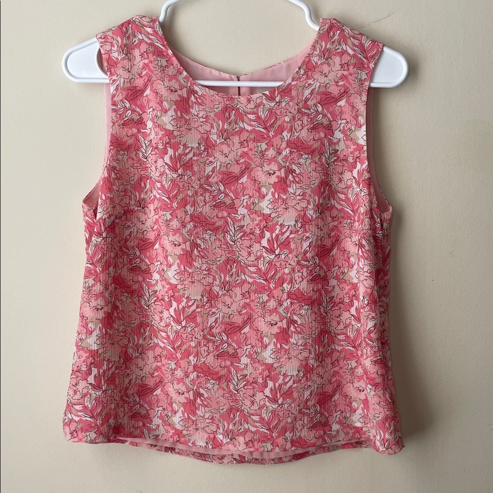 Appleseed’s Petites Pink and White Floral Blouse Size 6P